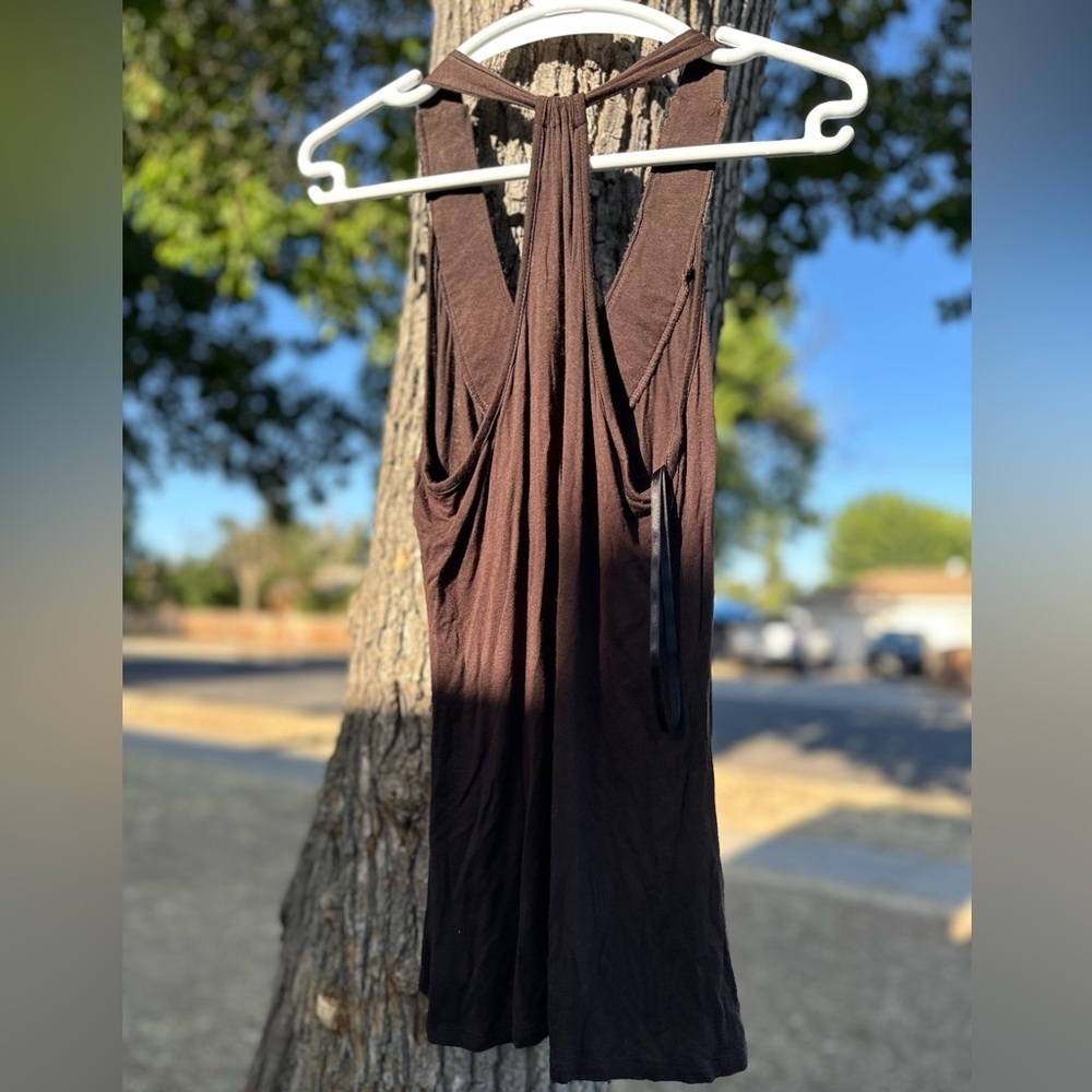 Vintage BCX Brown Backless Top with Embellished Neckline - Picture 3 of 5